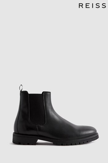 Reiss Black Chiltern Leather Chelsea Boots Industrial (N44212) | £198