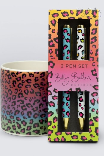 Belly Button Designs Leopard Pen & Pen Pot Set (N44260) | £23
