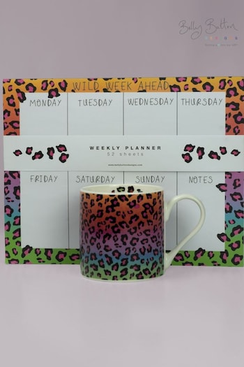 Belly Button Designs Leopard Mug & Weekly Planner Set (N44271) | £21