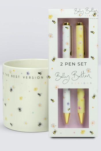 Belly Button Designs White Bee Pen & Pot Set (N44273) | £23
