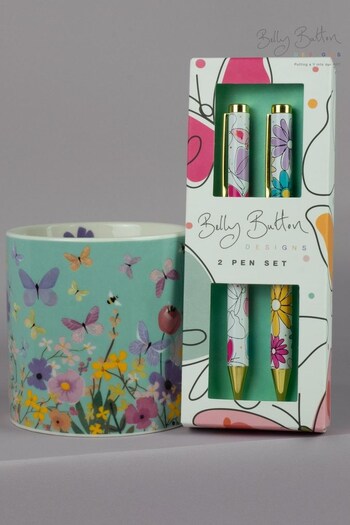 Belly Button Designs Butterfly & Meadow Pen & Pen Pot Set (N44277) | £23