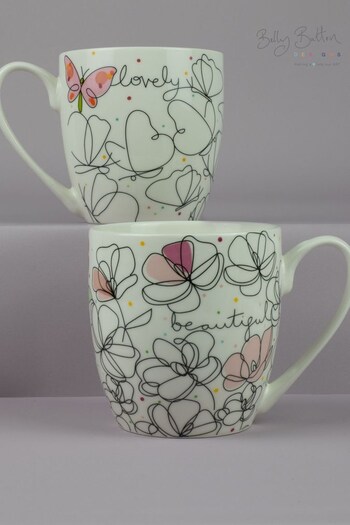 Belly Button Designs Flowers & Butterflies - Tulip Shaped 2 Mug Set (N44278) | £28