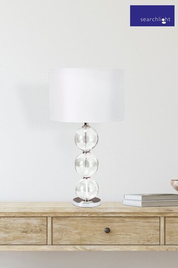 Searchlight Chrome Tares Clear Glass Table Lamp Table Lamp (N44324) | £71