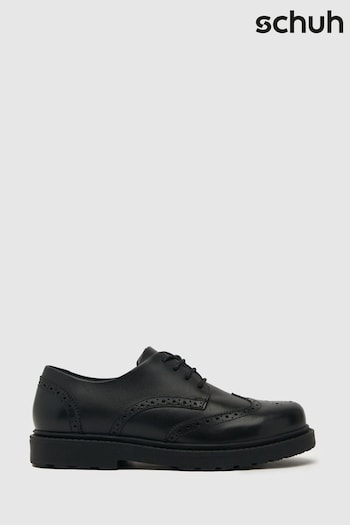 Schuh Lawn Black Brogue Shoes (N44337) | £38