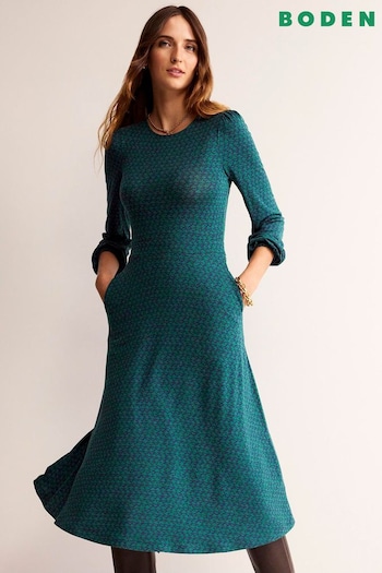 Boden Green Camille Jersey Midi Dress (N44436) | £80