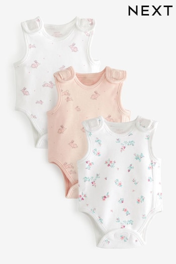 Pink Premature Baby Vest Bodysuits 3 Pack (N44440) | £11