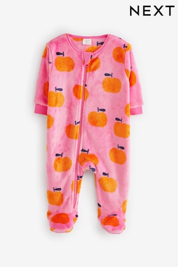 Bright Pink Fleece Baby Sleepsuit (N44447) | £12 - £14