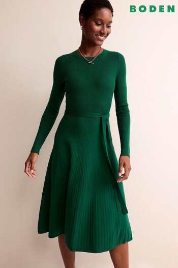 Boden Green Lola Knitted Midi Dress (N44476) | £130