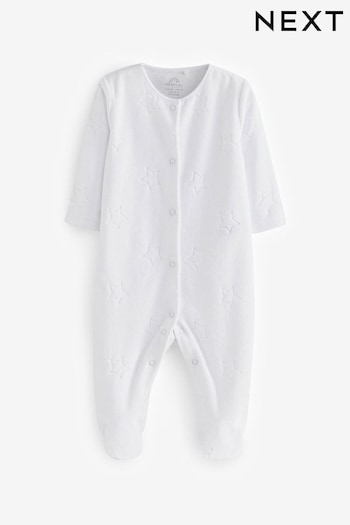 White Star Velour Baby Sleepsuit (0mths-2yrs) (N44487) | £12 - £14