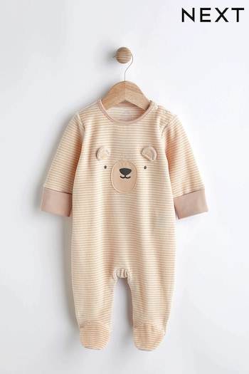 Oatmeal Bear Baby Sleepsuit (0-2yrs) (N44490) | £12 - £14