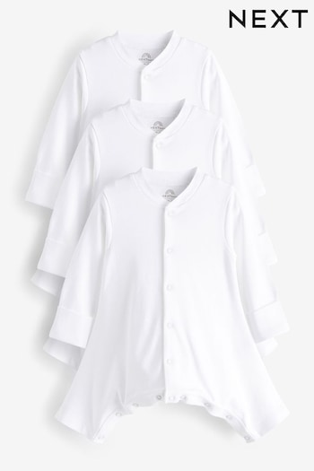 White Baby Hip Dysplasia Sleepsuits 3 Pack (0-3yrs) (N44497) | £19 - £21