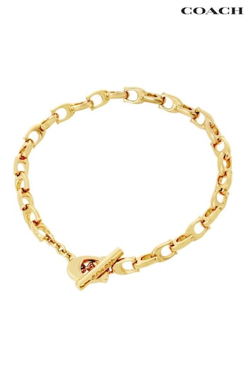 COACH Gold Tone Signature Link Bracelet (N44548) | £95