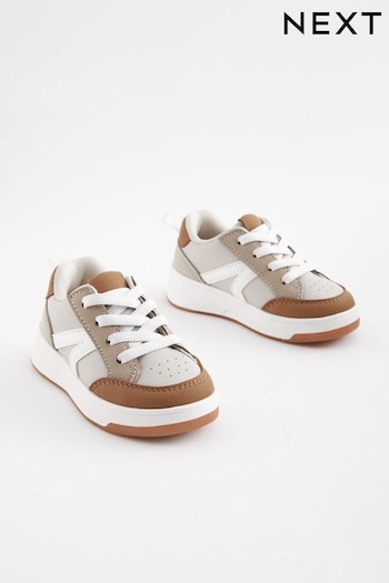 Neutral Elastic Lace Trainers (N44596) | £18 - £20