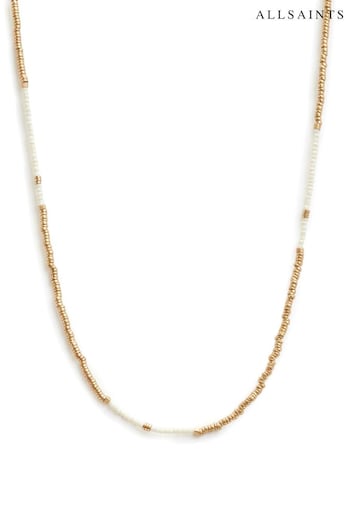 AllSaints Beaded Strand White Necklace (N44601) | £59