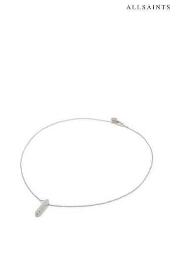 AllSaints Silver Tone Geometric Pendant Necklace (N44604) | £115