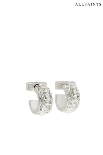 AllSaints Silver Tone Pyramid Earrings (N44611) | £39