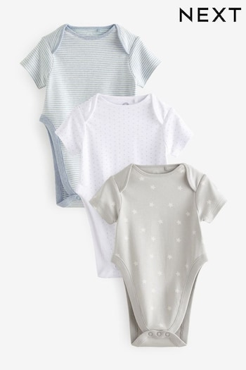 Blue Star Baby 3 Pack Hip Dysplasia Short Sleeve Bodysuits (N44795) | £13 - £15
