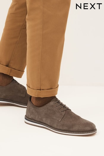 Stone Brown Leather Wedge Derby edelman Shoes (N44797) | £52