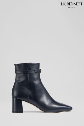 LK Bennett Blue Natalia Leather Ankle Boots (N44814) | £429