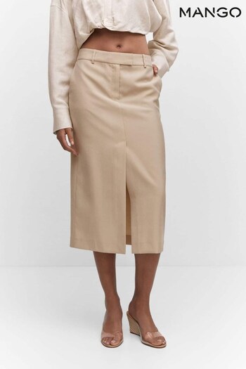 Mango Lyocell Skirt With Slit (N44873) | £46