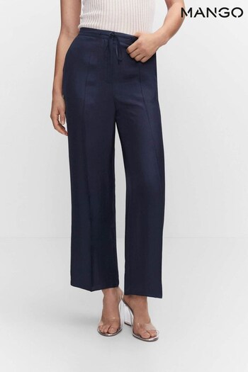 Mango Blue Bow Culotte Trousers (N44895) | £50
