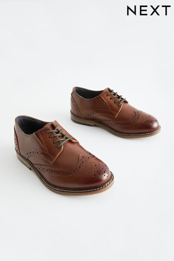 Tan Brown Lace-Up Brogue Shoes pour (N44909) | £30 - £37