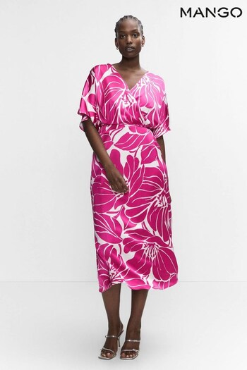 Mango Pink Wrapped Satin Dress (N44968) | £60