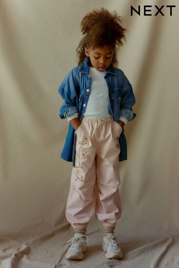 Stone Embroidered Parachute Cargo Cuffed Boots Trousers (3-16yrs) (N45006) | £19 - £24