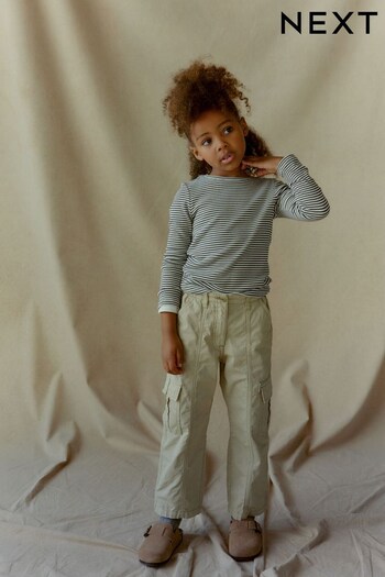 Stone Natural Wide Leg Cargo Trousers (3-16yrs) (N45007) | £18 - £23