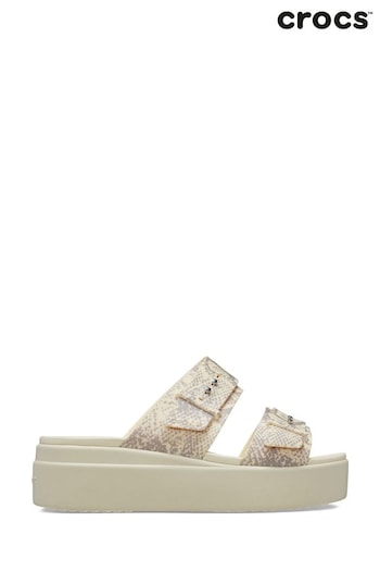 Crocs Slate Brooklyn Snake Buckle White Wedges (N45041) | £60