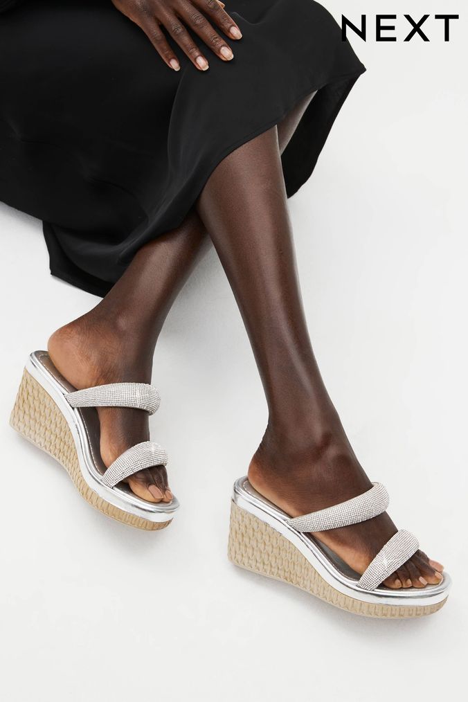 Silver wedge deals dress sandals