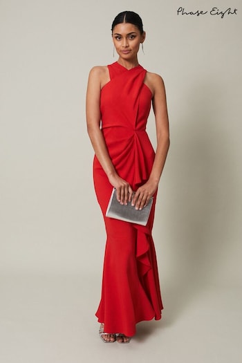 Phase Eight Red Pamela Ruffled Maxi Dress (N45061) | £279
