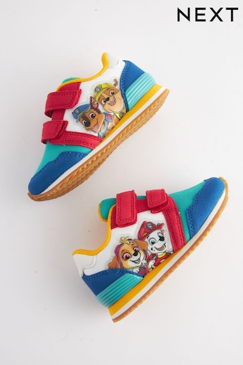 Paw Patrol Blue Colourblock Wide Fit (G) Double Strap Trainers (N45077) | £27 - £28