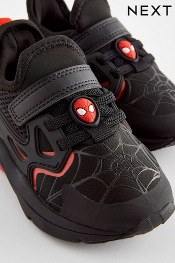Spider-Man Black/Red One Strap Trainers (N45085) | £27 - £30
