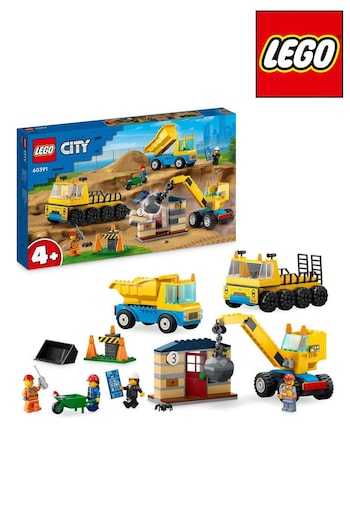 LEGO City Construction Trucks & Wrecking Ball Crane Toys 60391 (N45152) | £45
