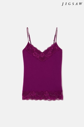 Jigsaw Purple Modal Lace Vest (N45240) | £32