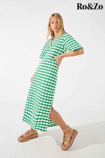 Ro&Zo Green Geo Knit Dress (N45250) | £89