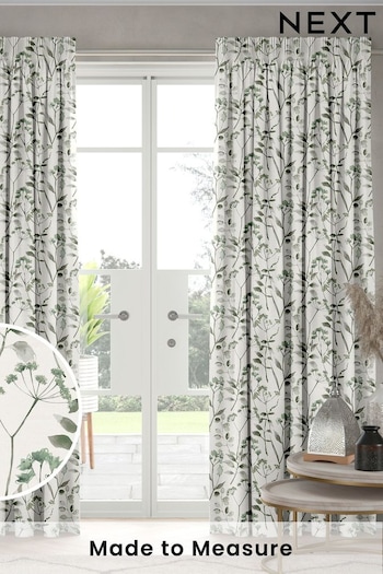 Sage Isla Floral Made To Measure Curtains (N45338) | £61