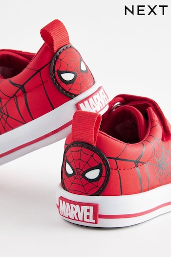 Red Standard Fit (F) Spiderman Touch Fastening Elastic Lace Trainers (N45359) | £18 - £22