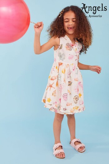 Angels By Accessorize Kids Shell and Fish Print White Dress (N45496) | £20 - £21