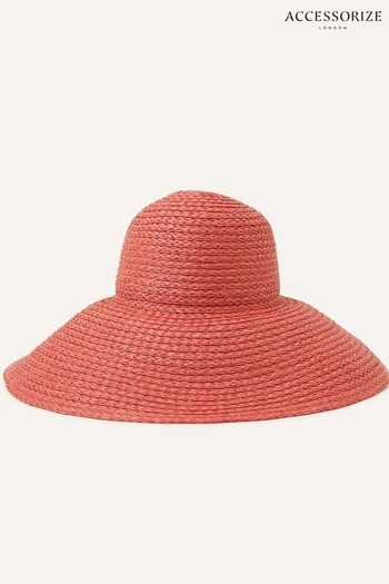 Accessorize Orange Straw Floppy Hat (N45547) | £25
