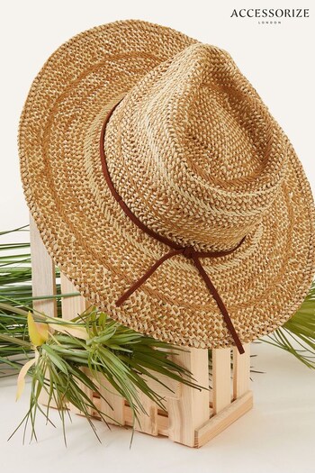 Accessorize Natural Two Tone Weave Straw Hat (N45552) | £25