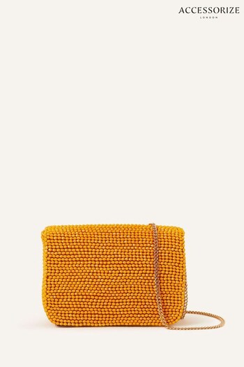 Accessorize Yellow Hand-Beaded Chain Strap Shoulder Bag (N45556) | £35