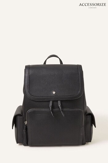 Accessorize Multi Pocket Laptop Black Backpack (N45559) | £42