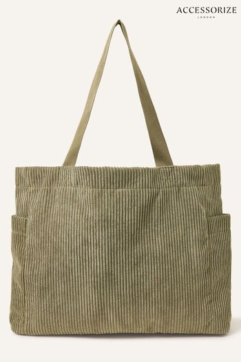 Accessorize Green Cord Shopper Bag (N45564) | £20