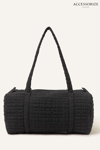 Accessorize Seersucker Weekend Black Bag (N45594) | £40