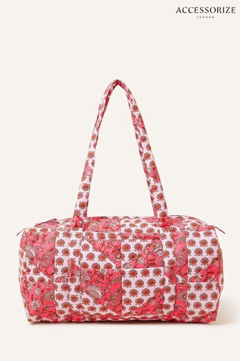 Accessorize Pink Patchwork Print Weekend Bag (N45612) | £38