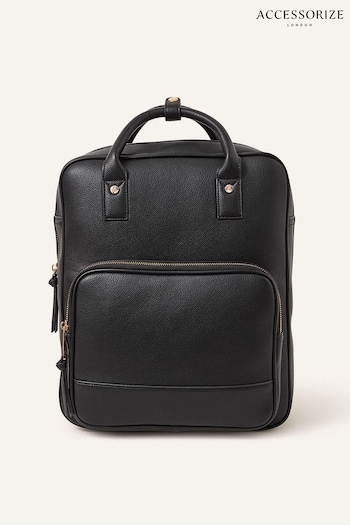 Accessorize Pocket Top Handle Black Backpack (N45614) | £42