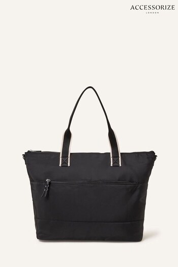 Accessorize Webbing Black Tote Bag in Recycled Nylon (N45624) | £32