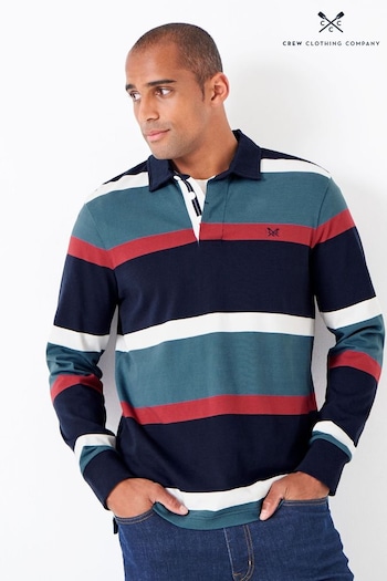 Crew Clothing Company Blue Stripe Cotton Classic Rugby Shirt (N45772) | £65
